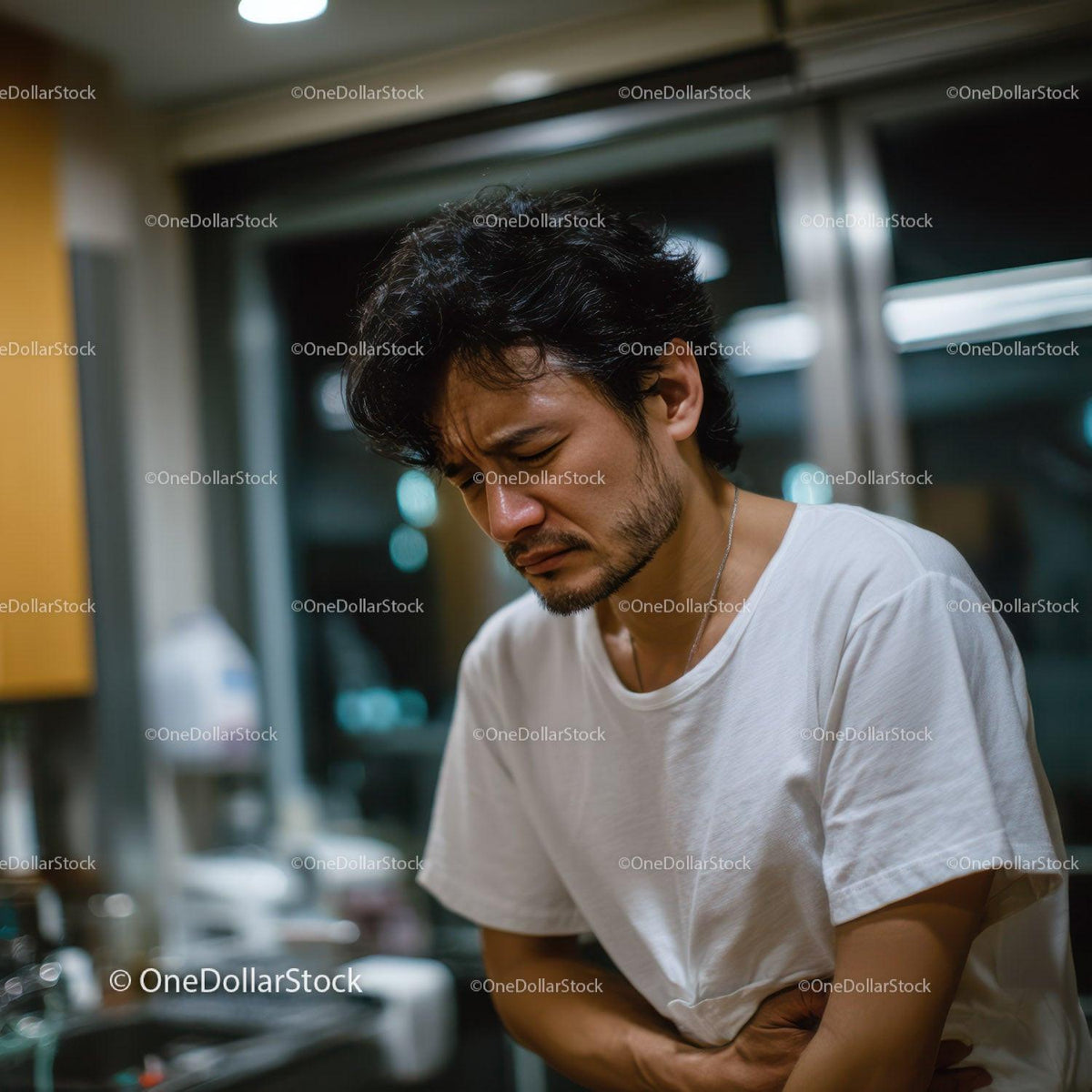 Contemplative and Worried Man With Dark Background for Emotional Content