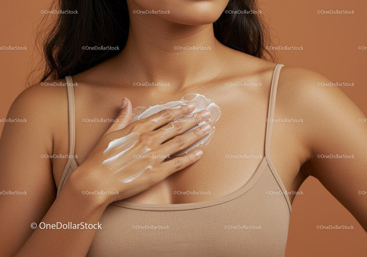 Close-Up of Woman Applying Moisturizer on Skin with Gentle Hand Movement