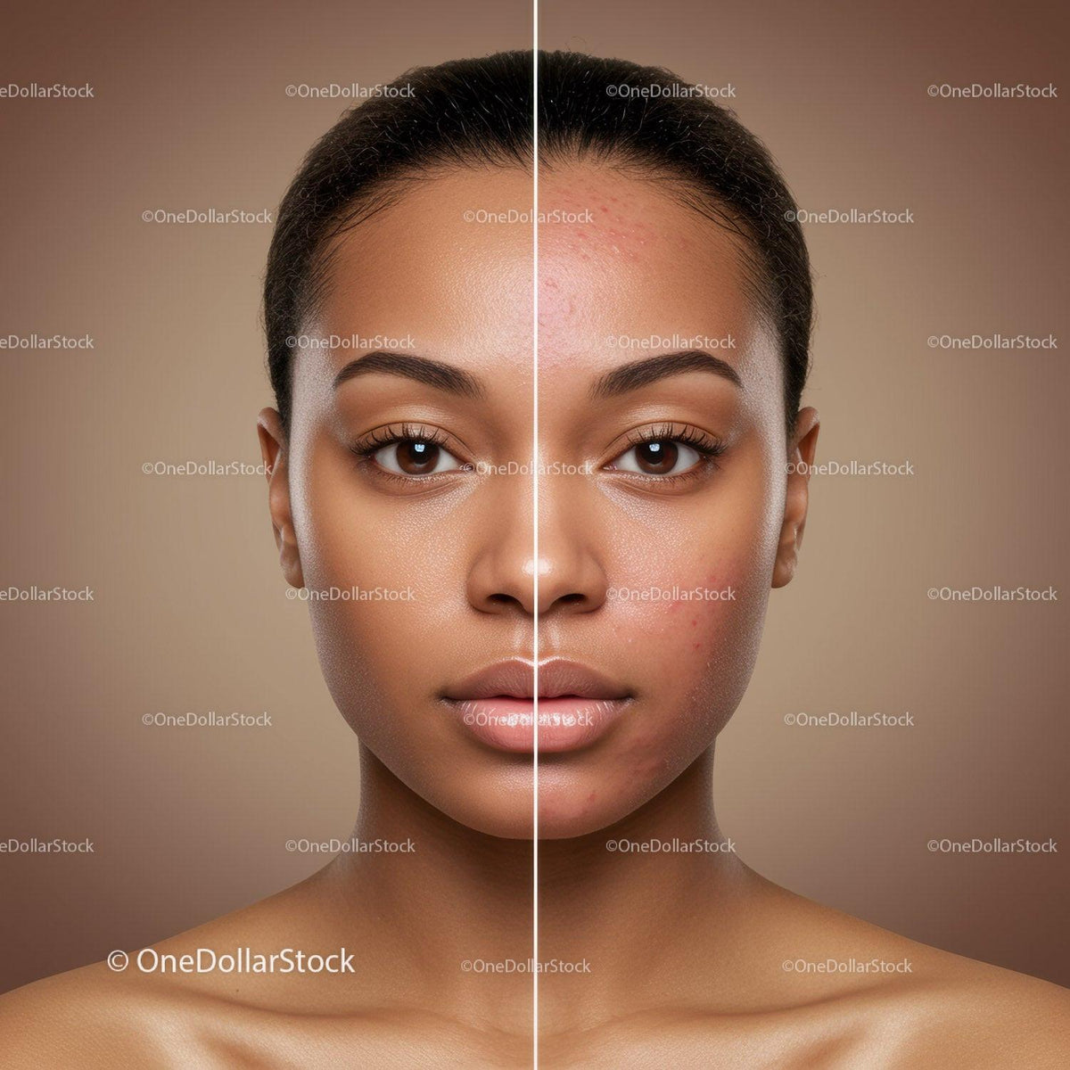 Portrait of a Woman with Clear Skin and Healthy Complexion