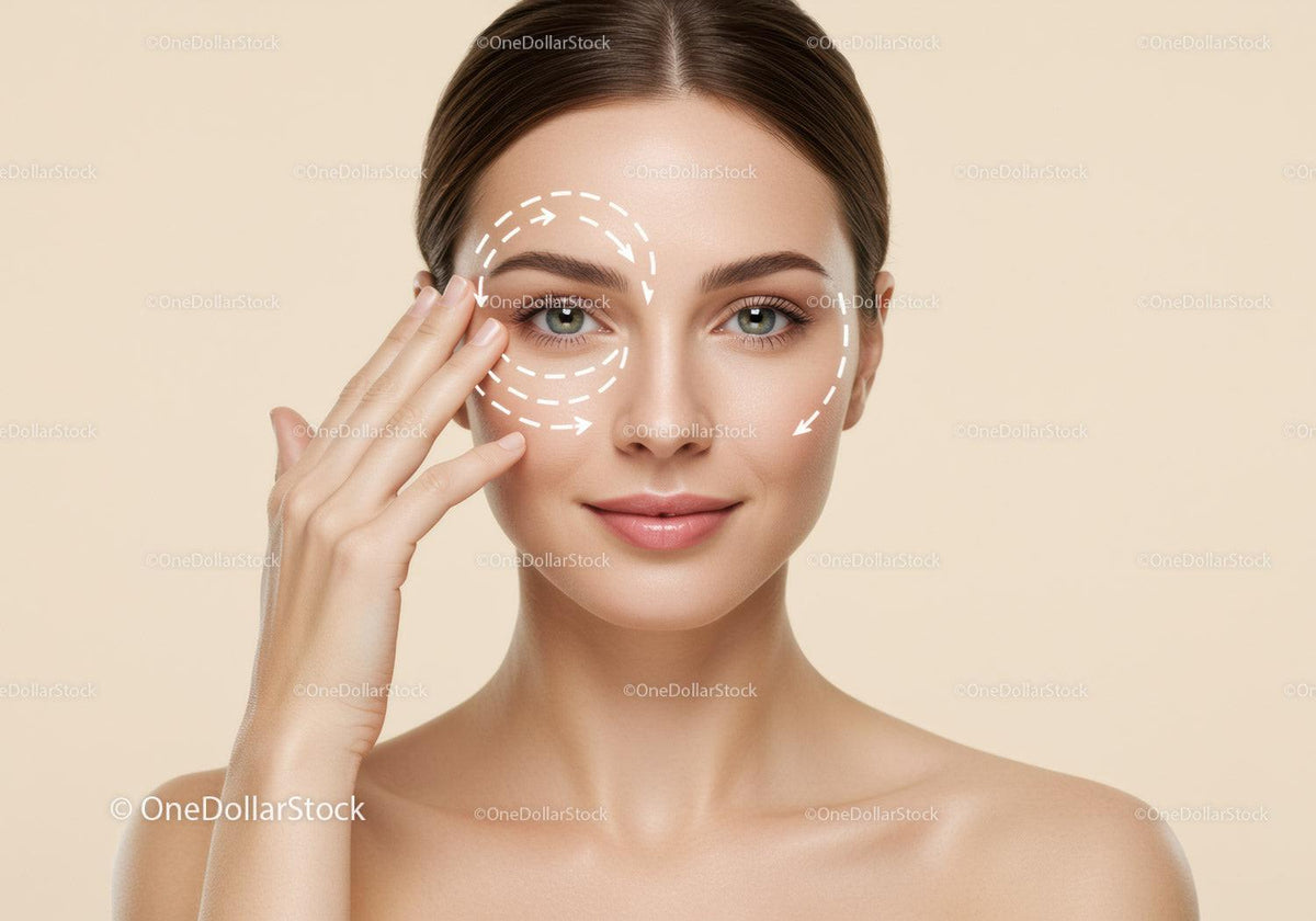 Portrait of a Woman Receiving Facial Skin Care Treatment with Demonstration of Face Massage