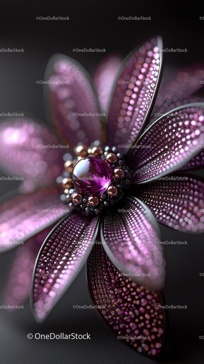 Pink and Purple Rhinestone Flower Jewelry with Sparkling Beads