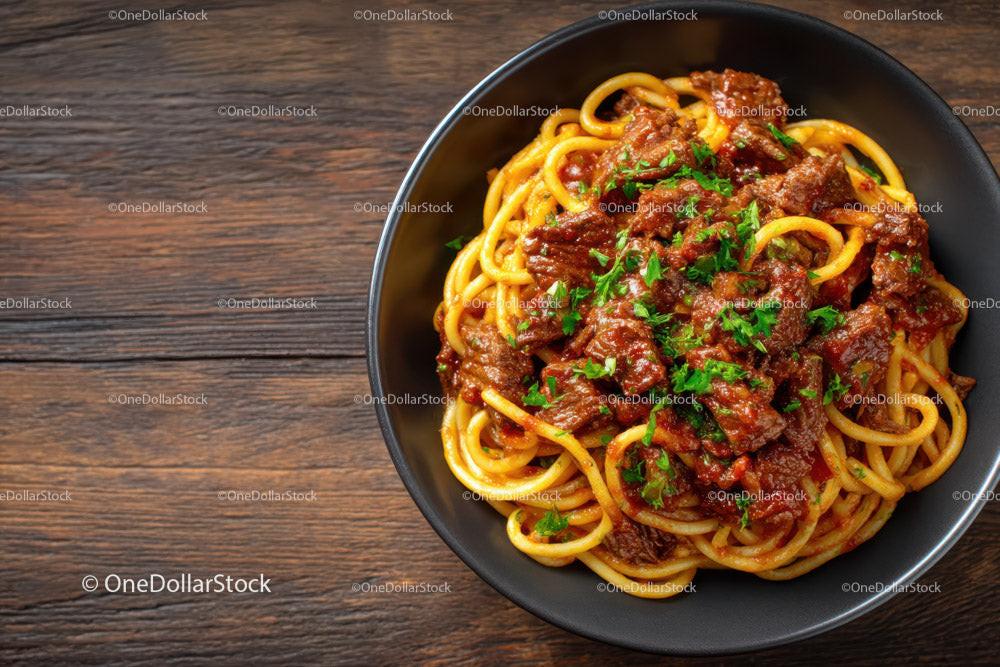 Beef Stroganoff Pasta with Mushrooms and Red Peppers Stock Photo Bundle preview 7