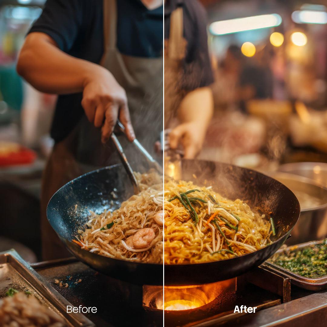food photography edit with Moody Urban Food Lightroom presets