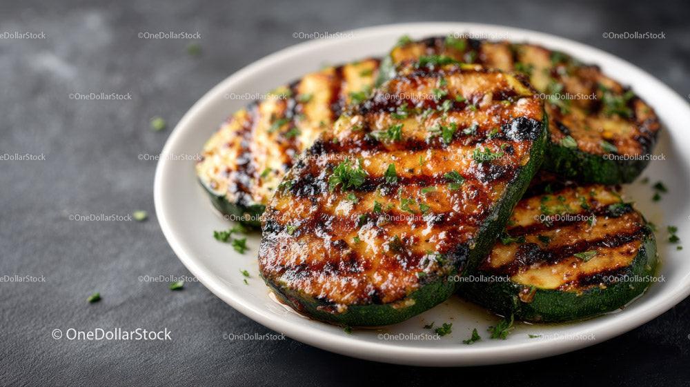 Grilled Zucchini Slices with Herbs for Healthy Summer Cooking Stock Photo Bundle preview 9