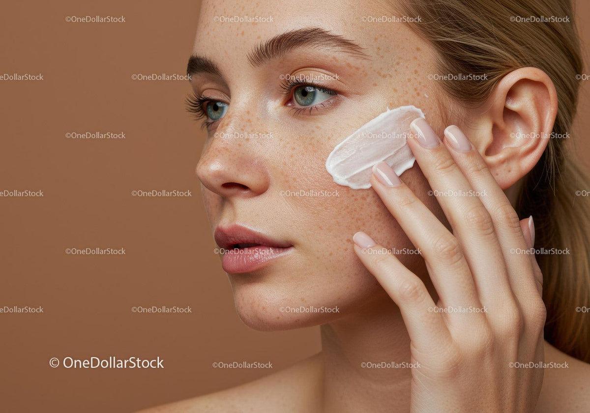 Close-up of a Woman Applying Skincare Cream for Flawless Skin