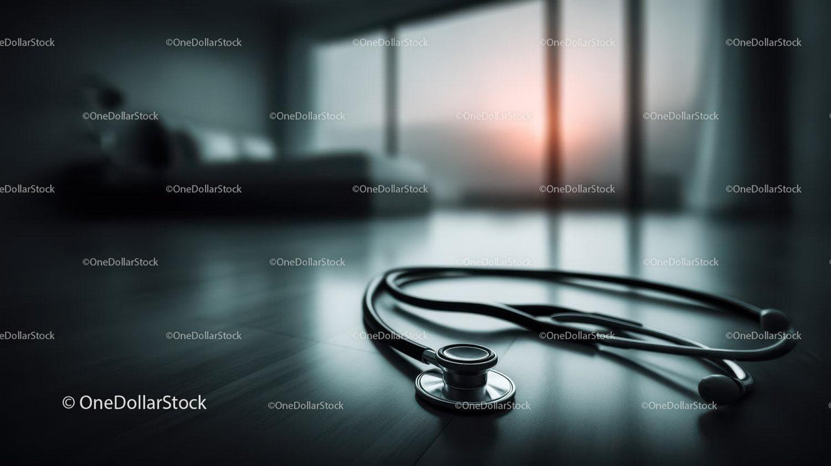 Stethoscope on a medical table in a modern healthcare setting
