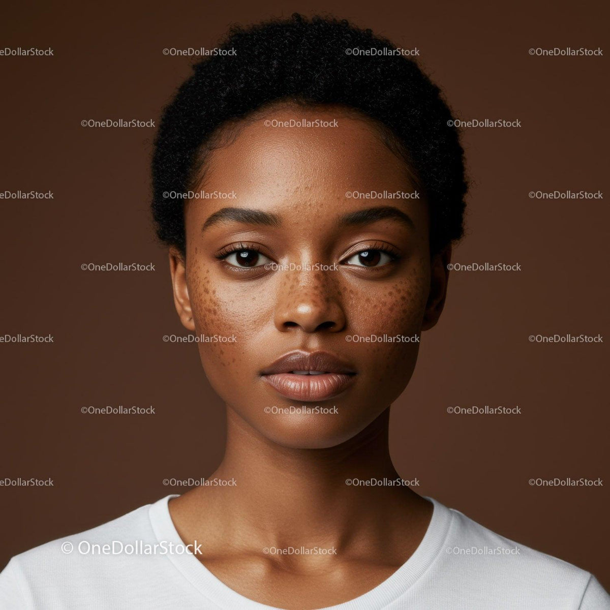 Close-up Portrait of Young African Woman with Natural Hair in Modern Style