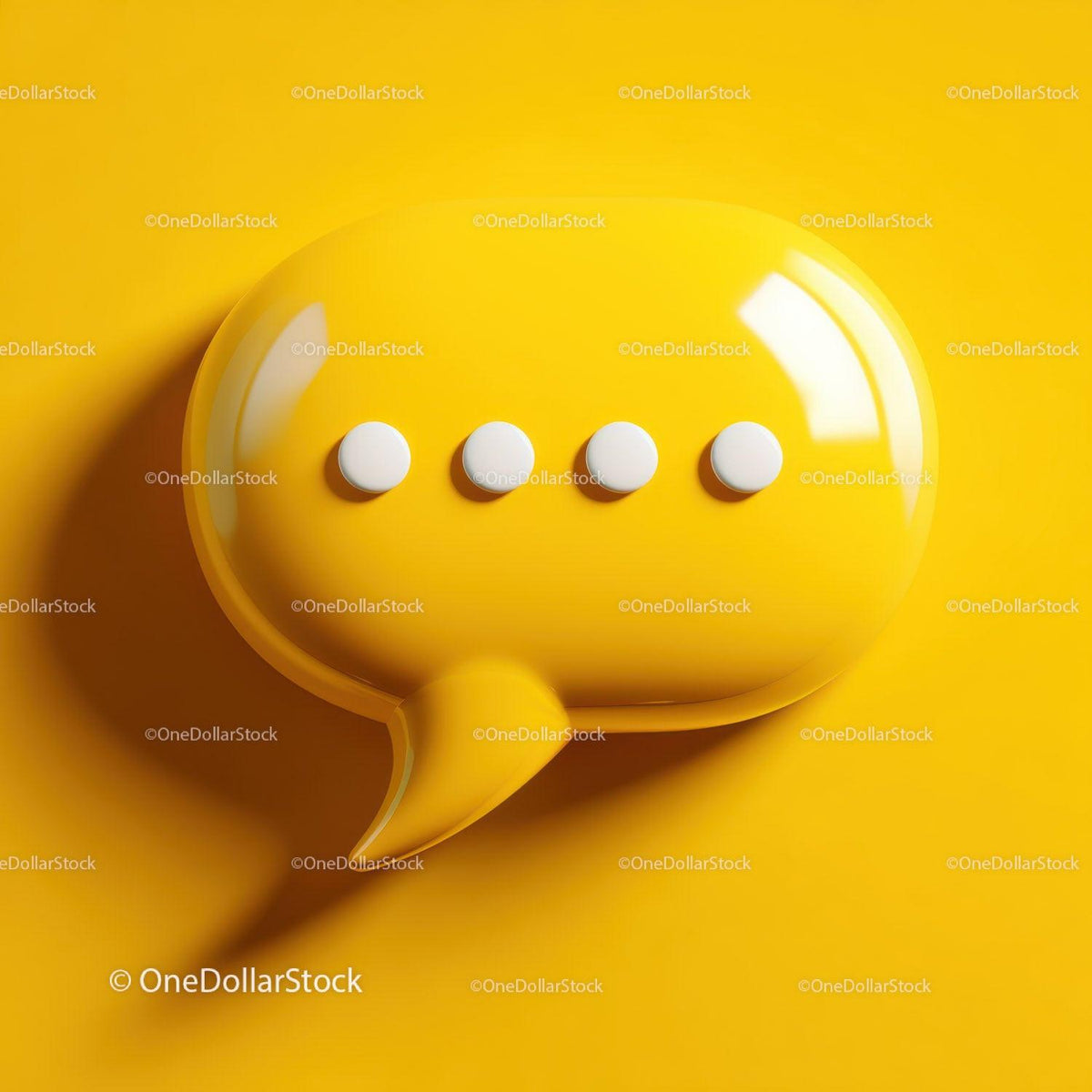 Modern Speech Bubble with Yellow Buttons on Bright Yellow Background Stock Photo Bundle preview 19