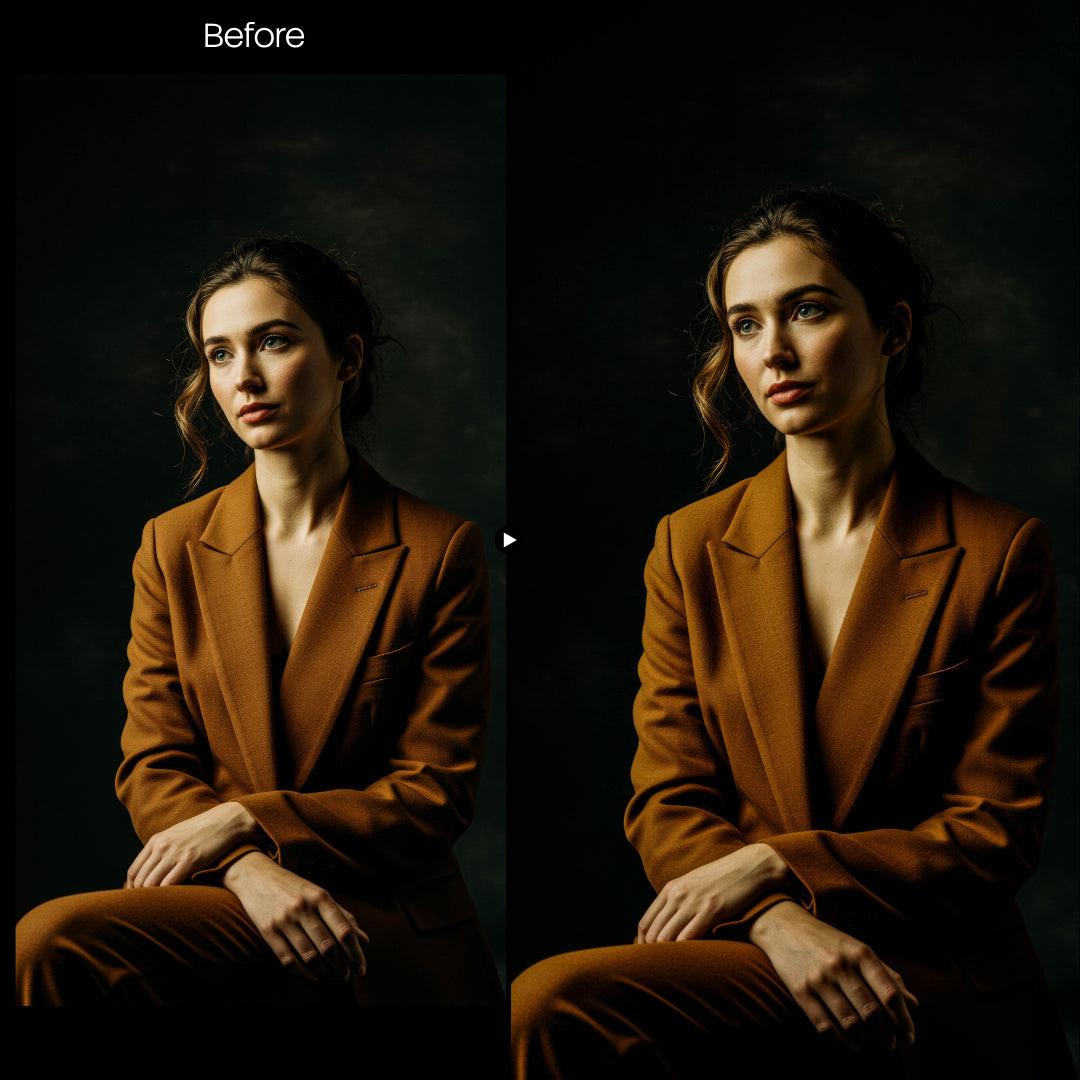 Luxury Dark Skin XMP presets color grading preview