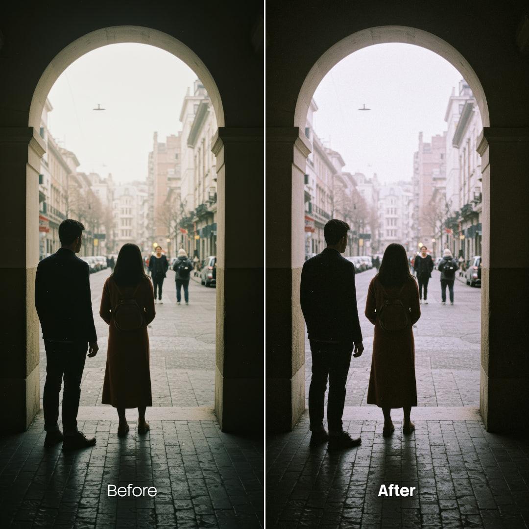 color grading preview with Film Look LUT Pack