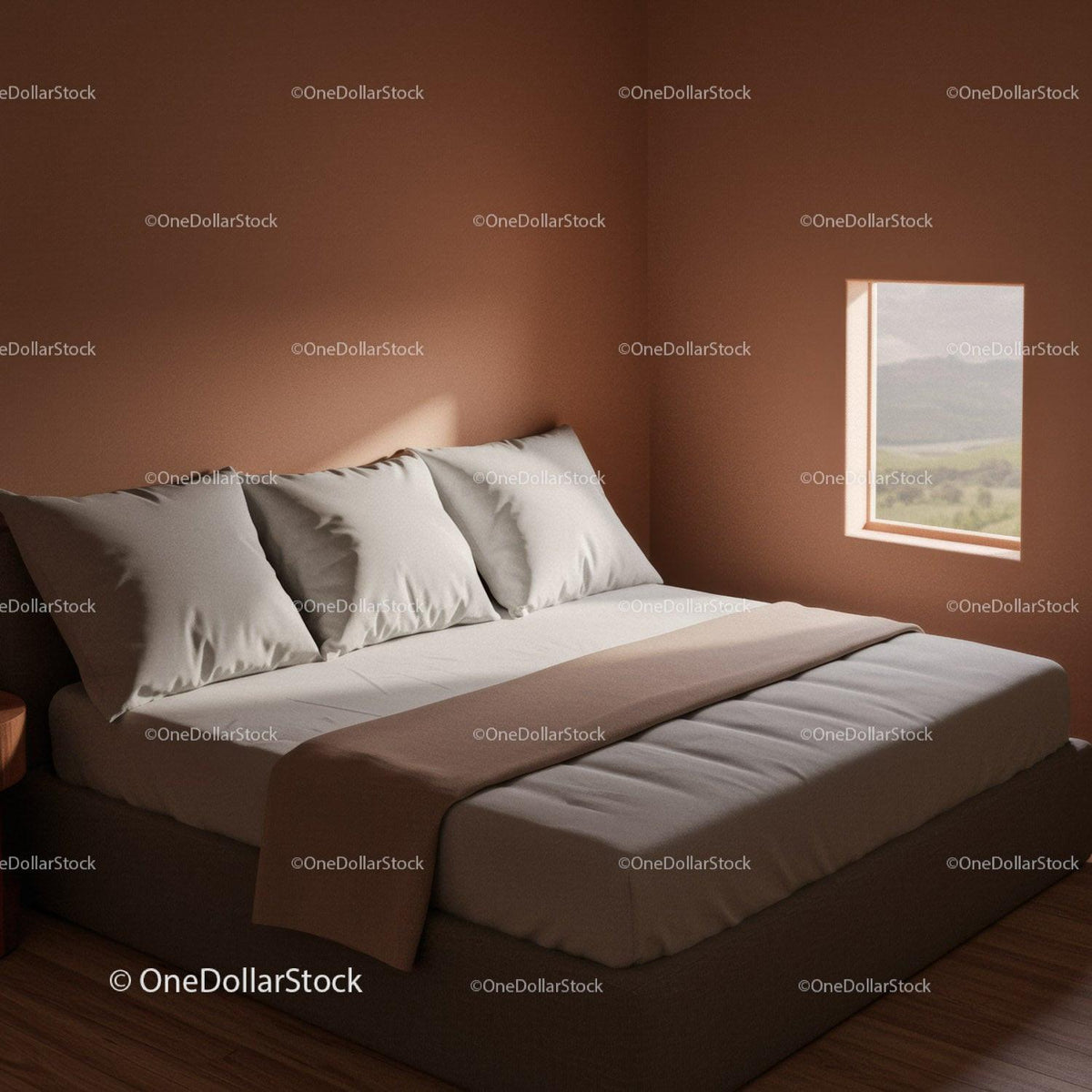 Cozy Modern Bedroom with White Bedding and Natural Light