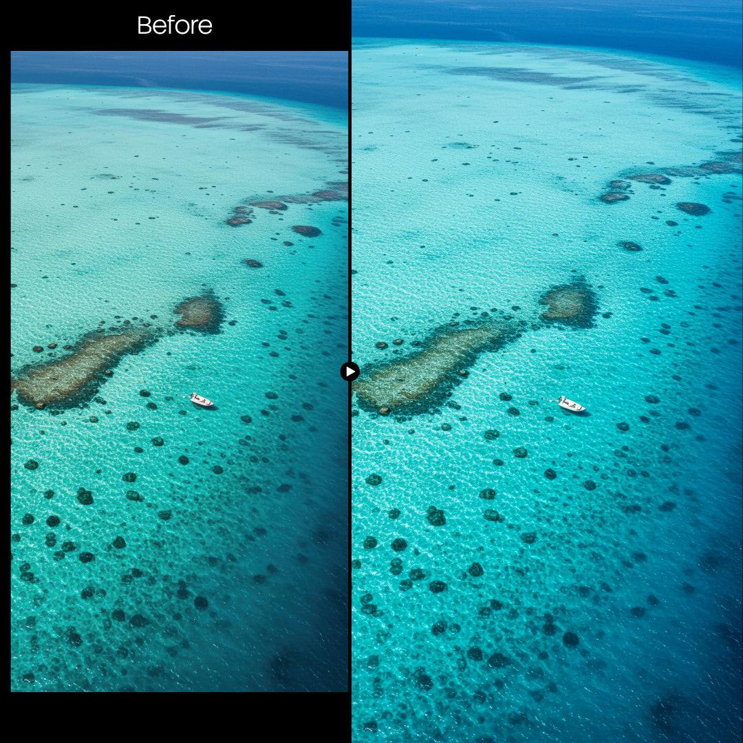 Ocean XMP presets color grading preview