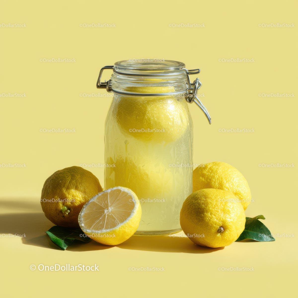 Refreshing Summer Lemonade with Fresh Lemons and Ice Stock Photo Bundle preview 16