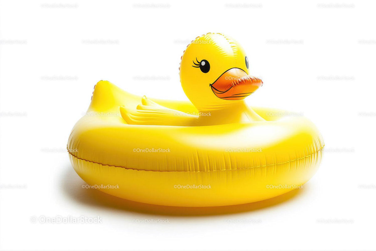 Yellow Rubber Duck in Floating Pool Toy for Summer Fun Stock Photo Bundle preview 7