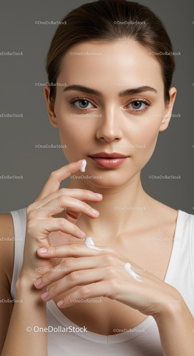 Portrait of a Young Woman with Flawless Facial Skin and Clear Complexion
