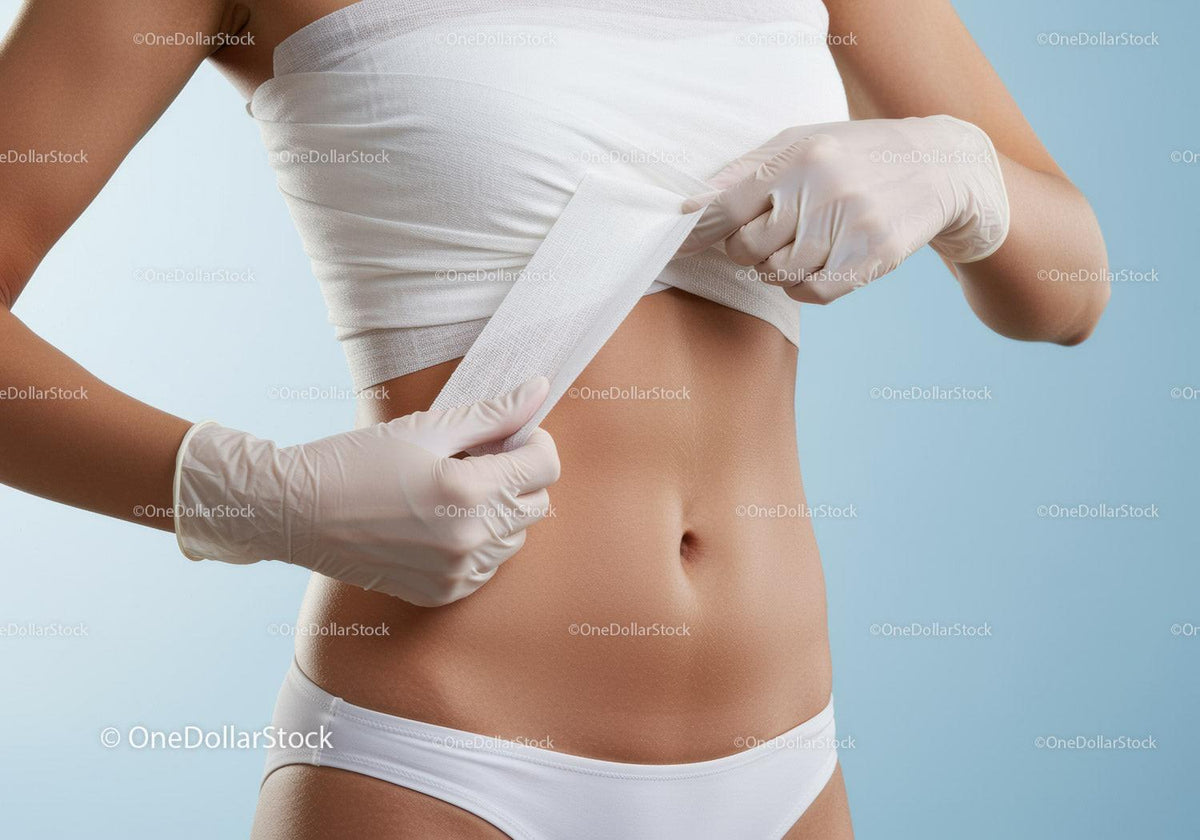 Woman Removing Medical Tape from Skin During Healthcare Procedure