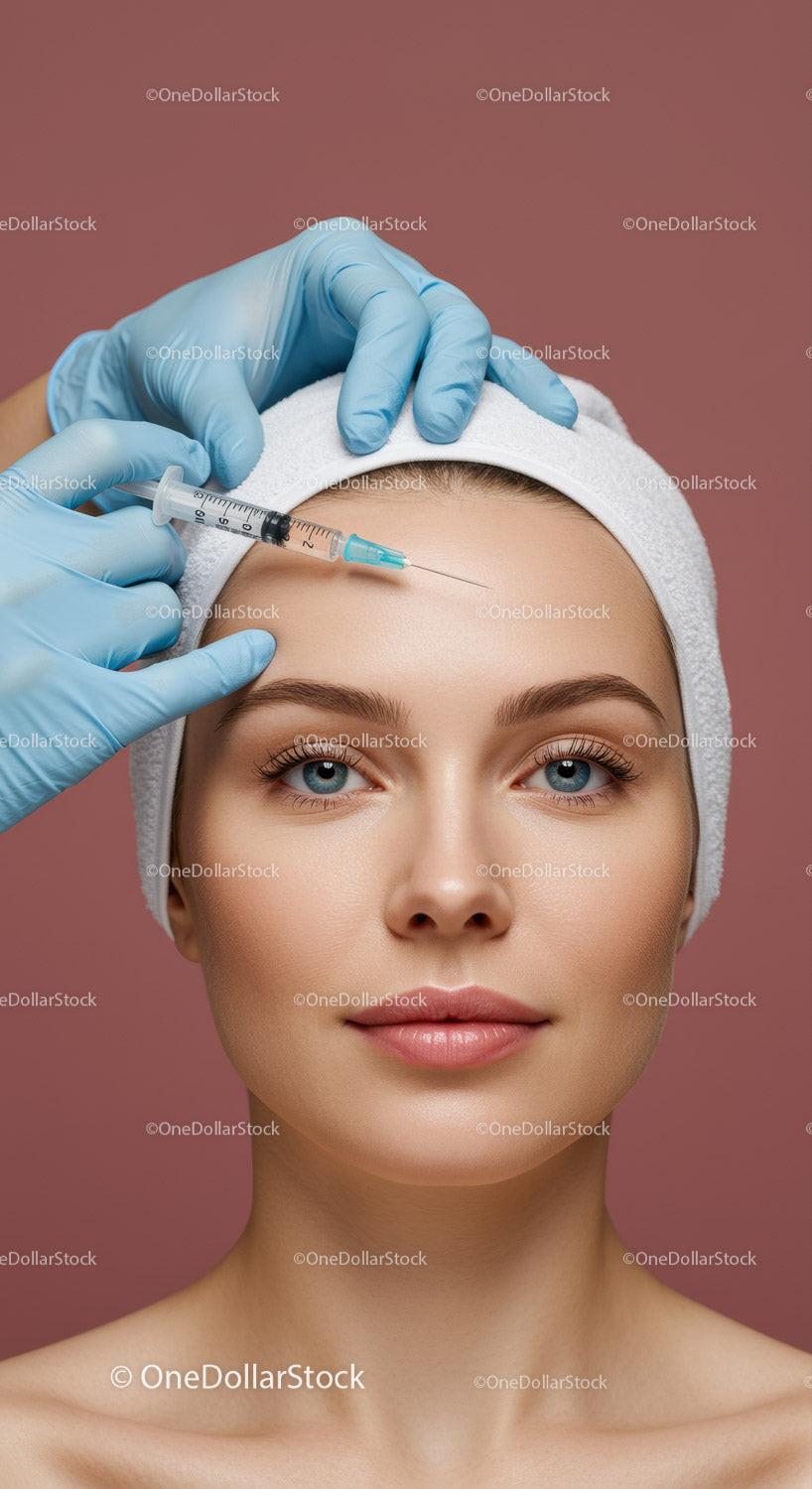 Woman Receiving Botox Treatment for Facial Rejuvenation