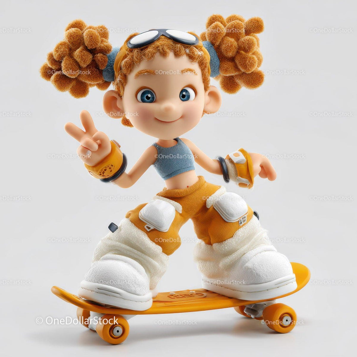 Futuristic Toy Robot with Large Eyes and Bunny Ears for Kids Stock Photo Bundle preview 45