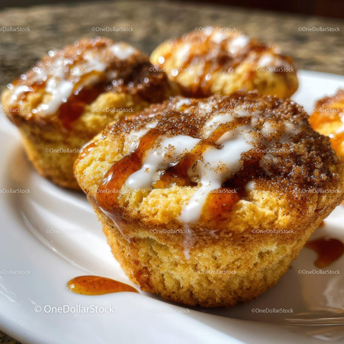 Moist Vanilla Sponge Cake with Chocolate and Caramel Sauce Stock Photo Bundle preview 10