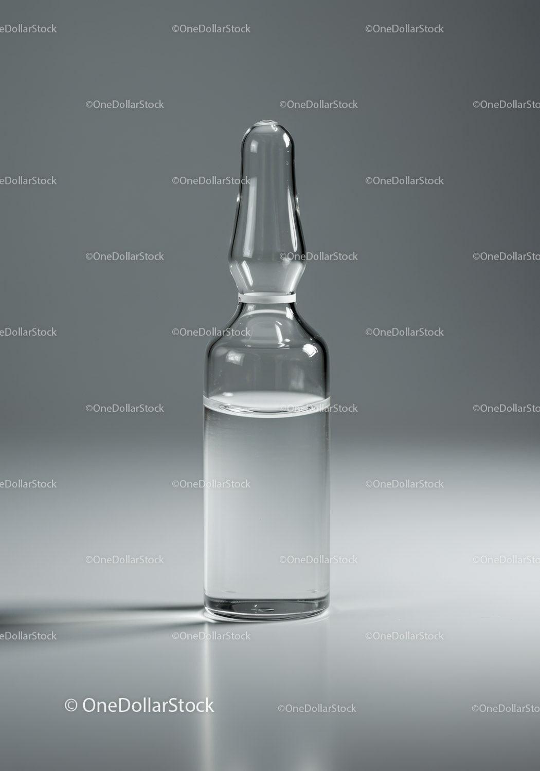 Clear Glass Ampoule in Laboratory Setting Science and Medical Equipment