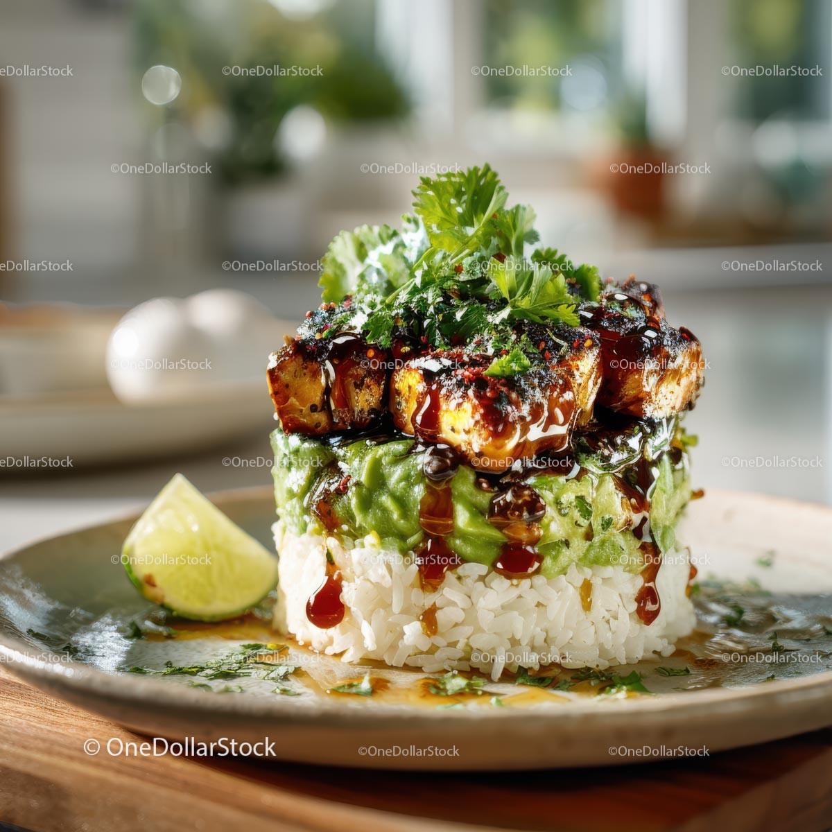 Grilled Chicken with Cilantro and Lime Served on Rice Stock Photo Bundle preview 30