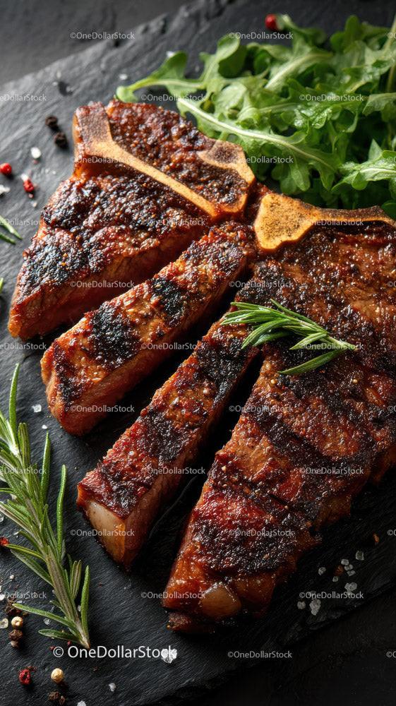 Herb-Garnished Grilled Chicken Breast with Fresh Greens Stock Photo Bundle preview 35