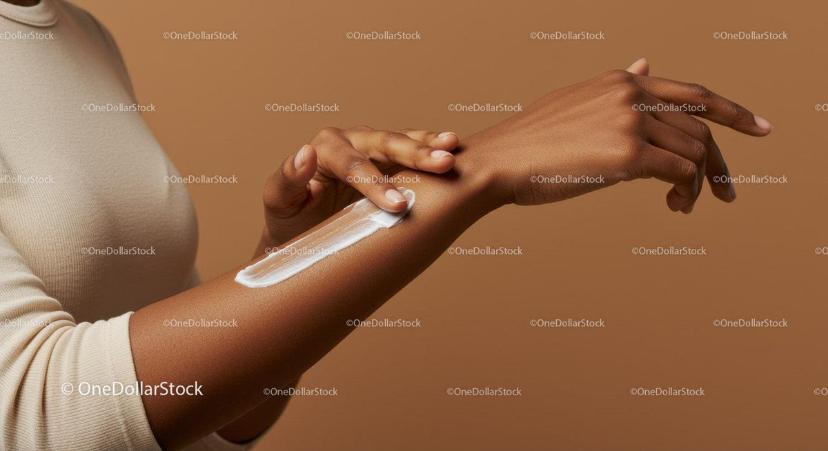 Close-Up of a Woman Applying Lotion on Hand for Skincare Routine