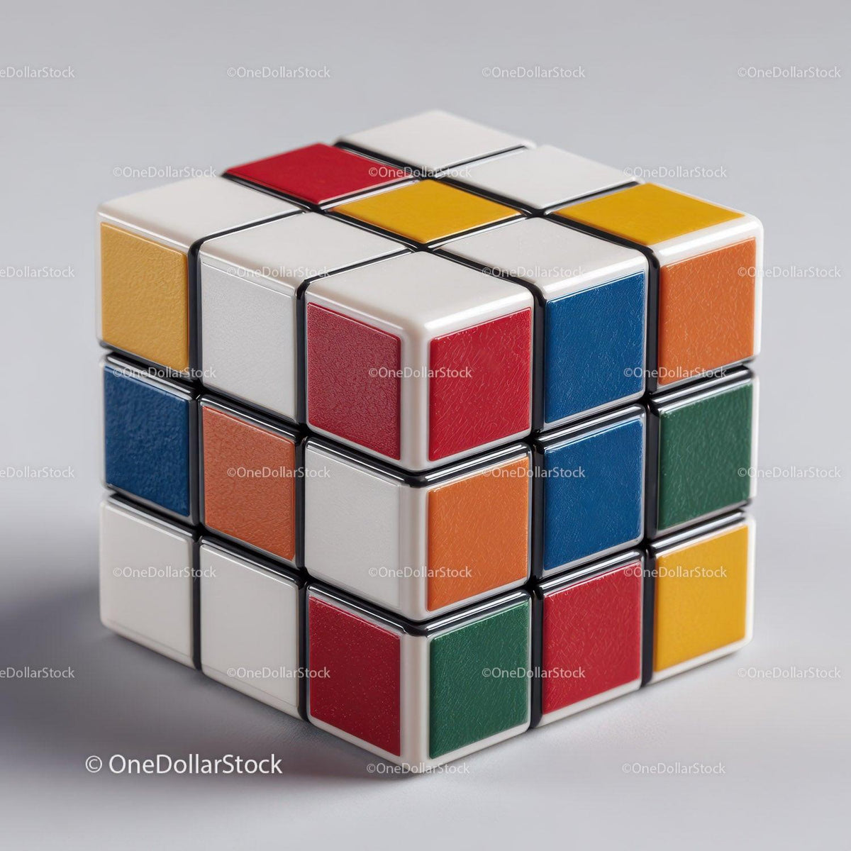 Colorful Rubik's Cube with White Background for Brain Teasers Stock Photo Bundle preview 19