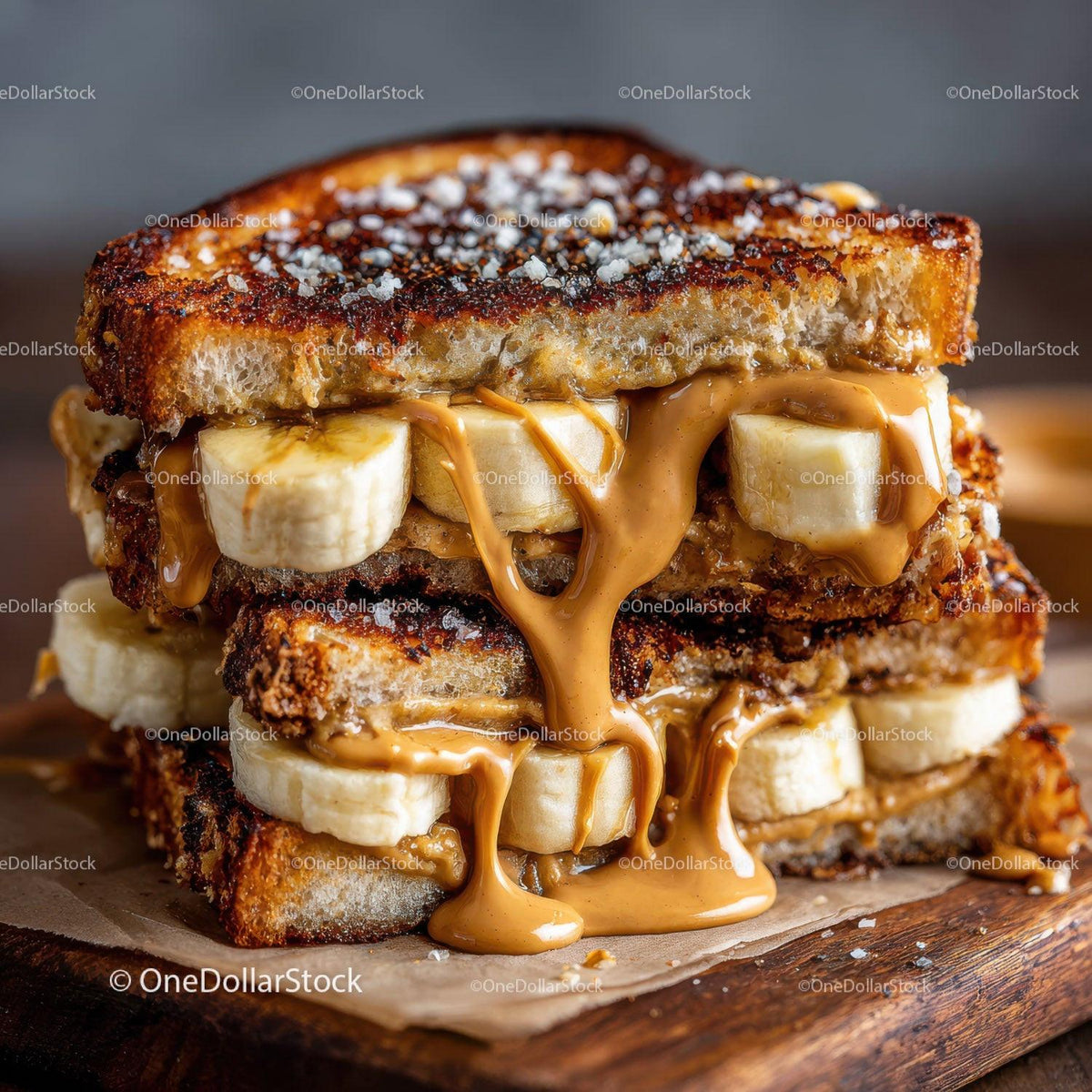 Banana Caramel Toast Sandwich for Delicious Breakfast or Snack Stock Photo Bundle creative preview 21