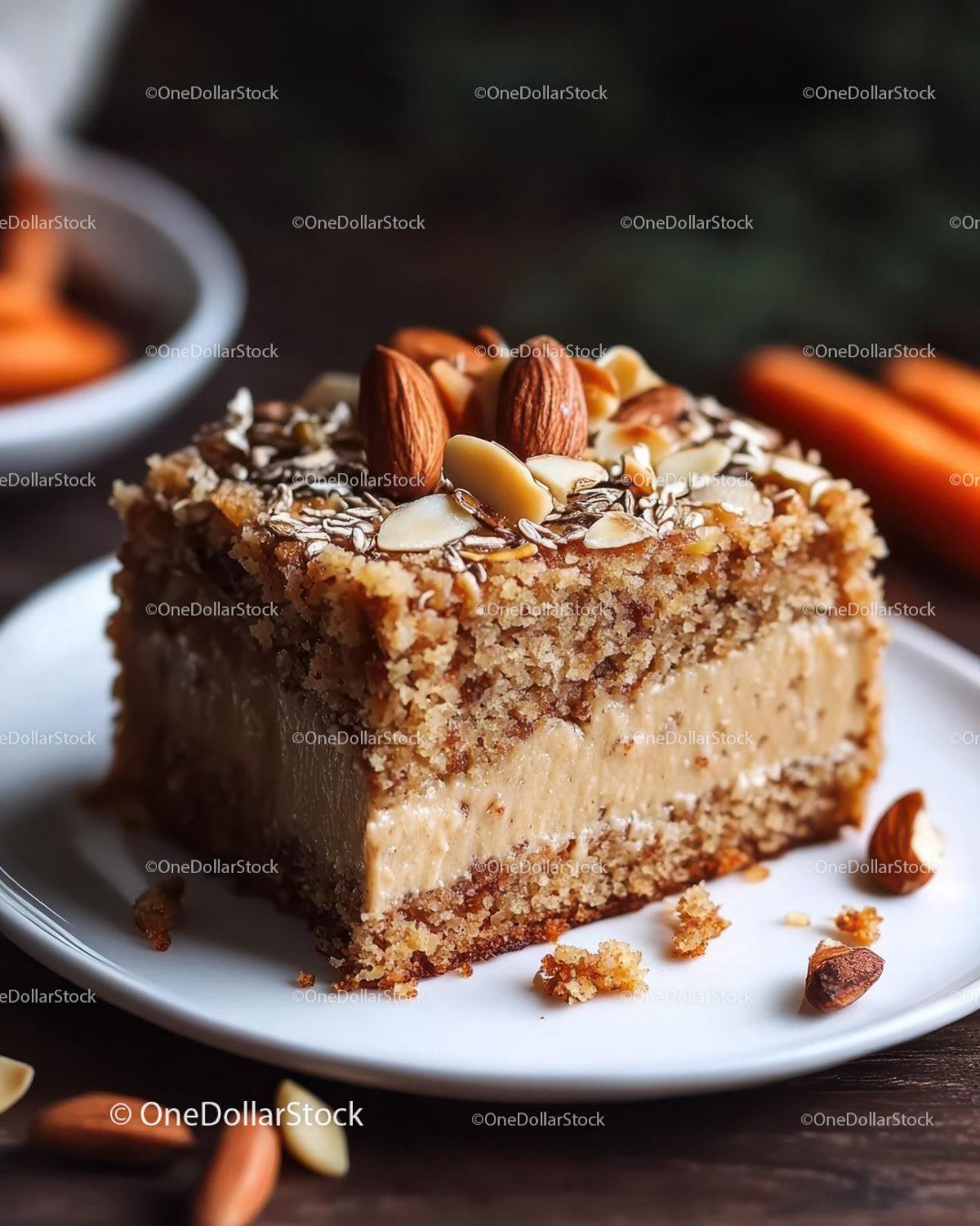Chocolate Cake with Caramel Glaze and Orange Carrot Slices Stock Photo Bundle preview 29