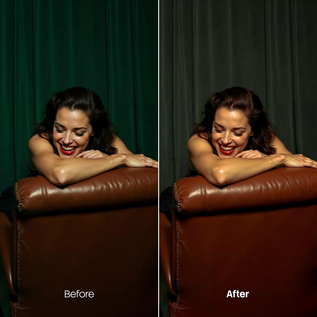 color grading preview with Vintage Portrait LUT Pack
