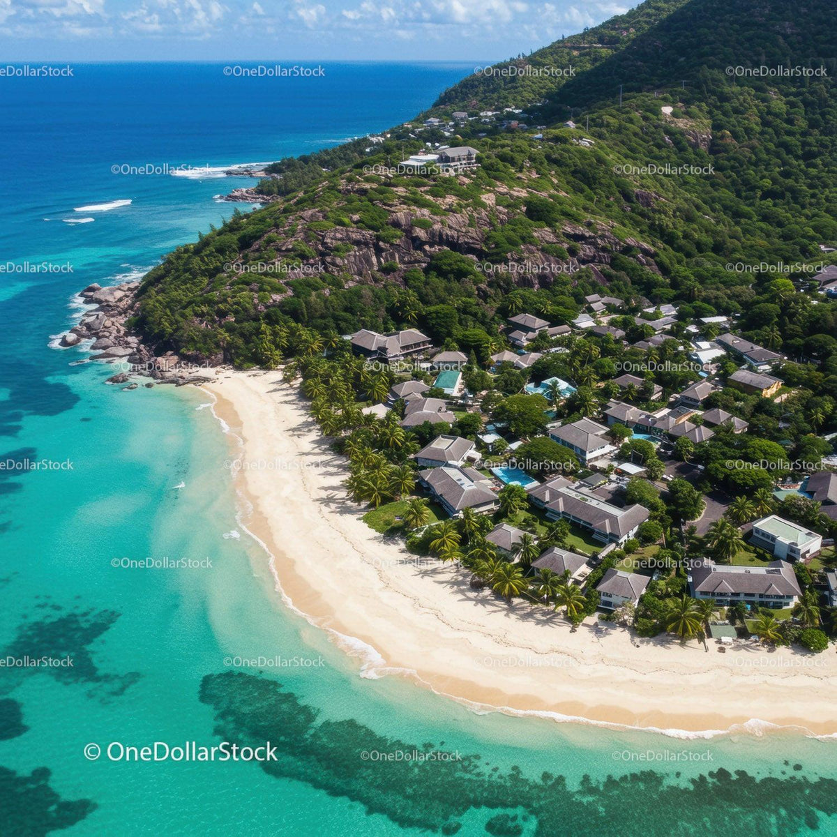 Tropical Beachside Villas with Mountain and Ocean Views in Paradise