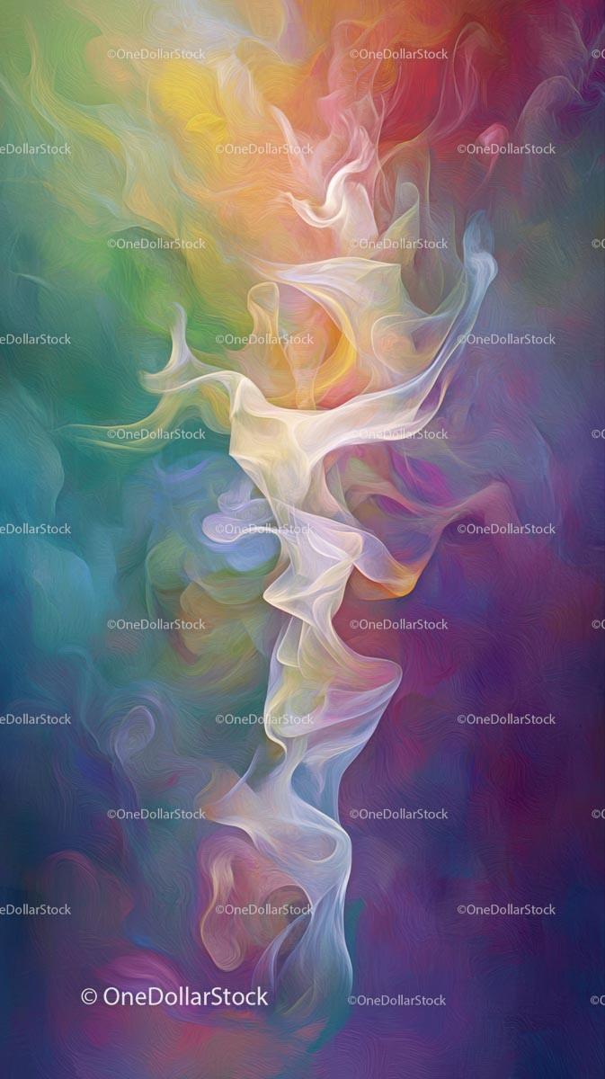 Colorful Smoke Swirls in Abstract Artistic Pattern