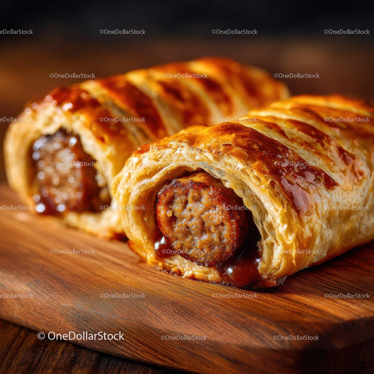 Delicious Sausage Roll with Crispy Pastry and Savory Filling Stock Photo Bundle preview 21