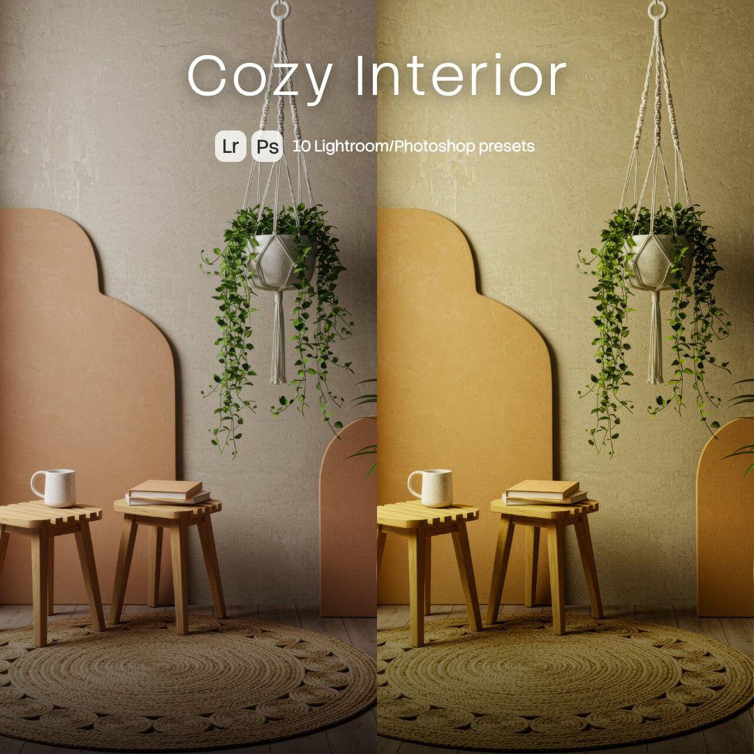 Cozy Interior Lightroom presets cover preview