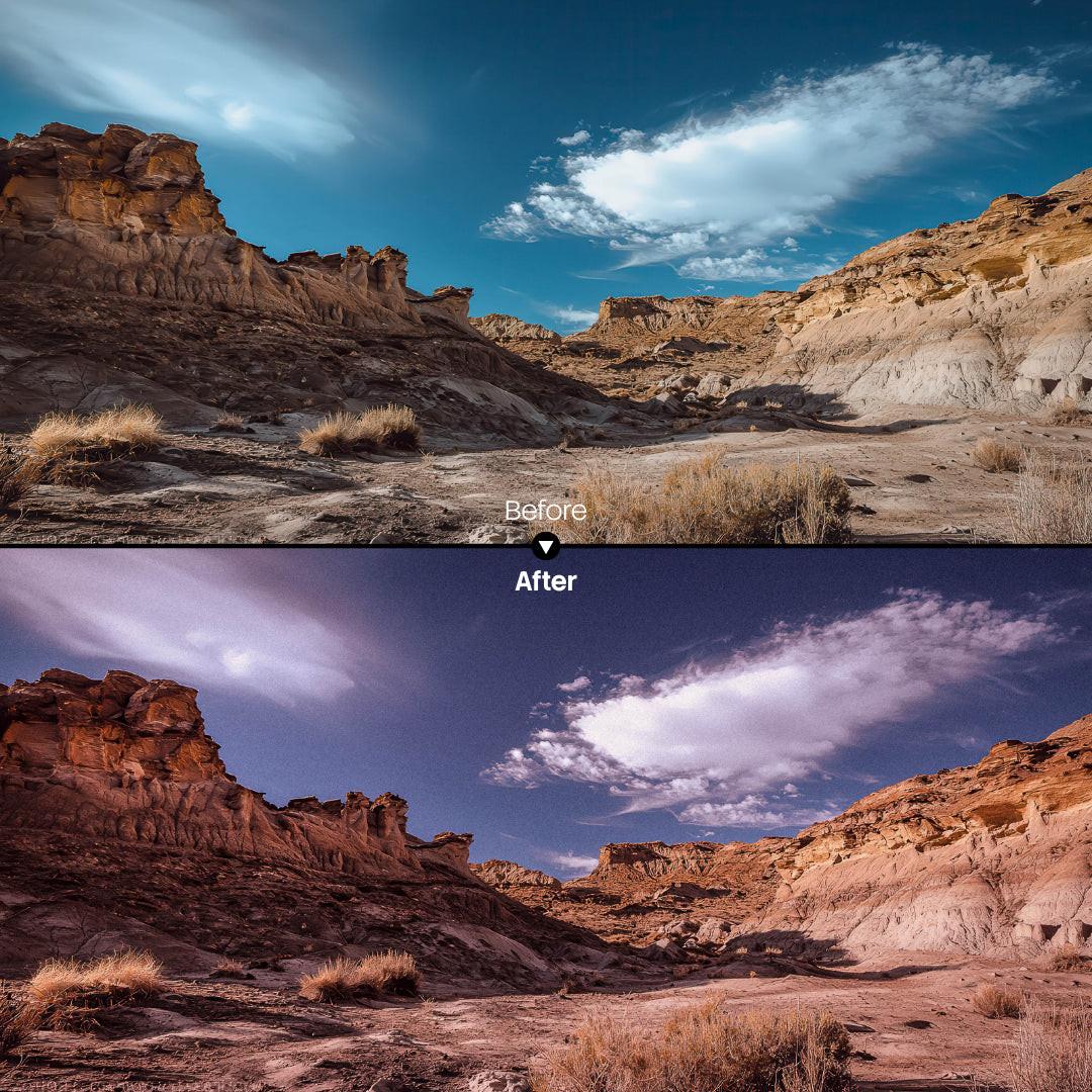Grain Namib XMP presets color grading preview
