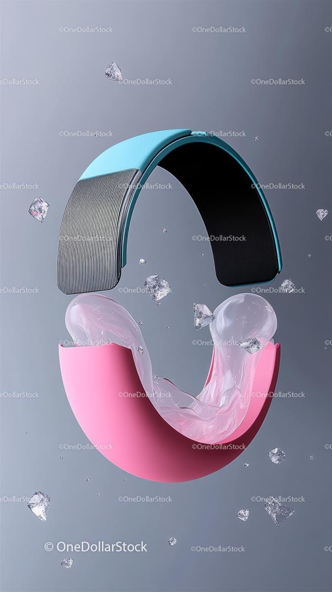 Modern Stylish Curved Headset with Ice and Bright Colors