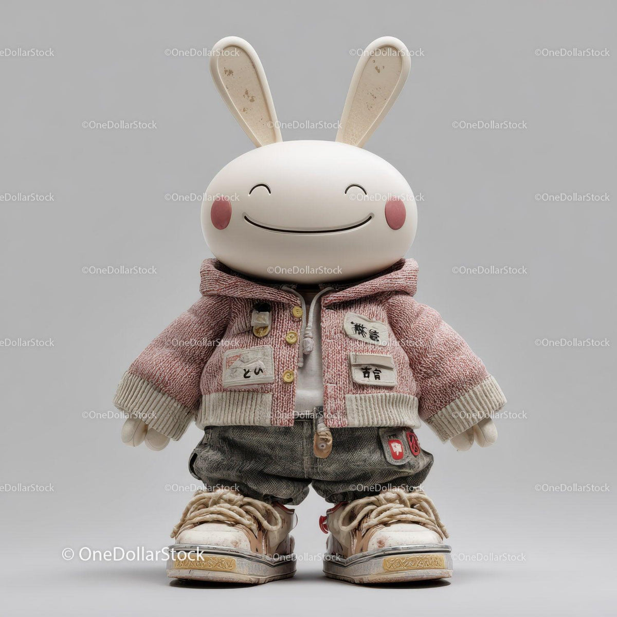 Futuristic Toy Robot with Large Eyes and Bunny Ears for Kids Stock Photo Bundle preview 8