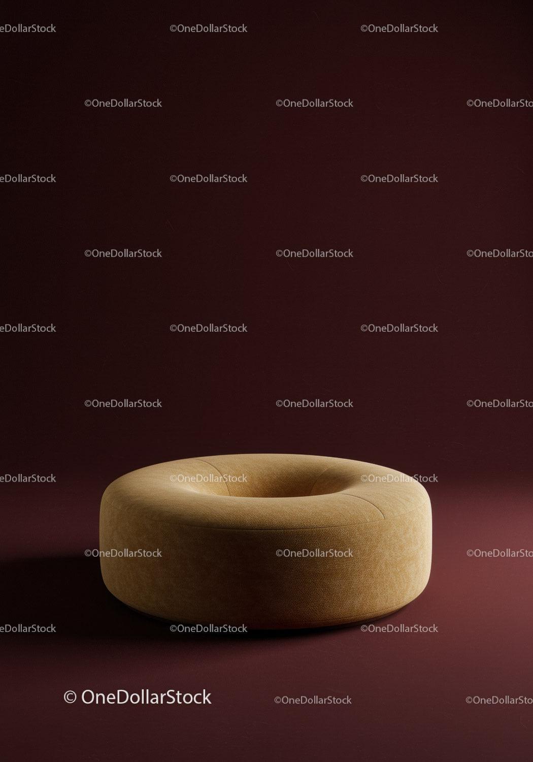 Modern Beige Velvet Ottoman for Stylish Interior Design