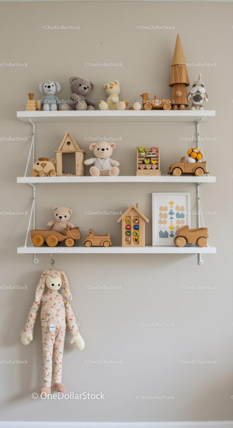 Wooden and Plush Children's Toys for Cozy Nursery Decor