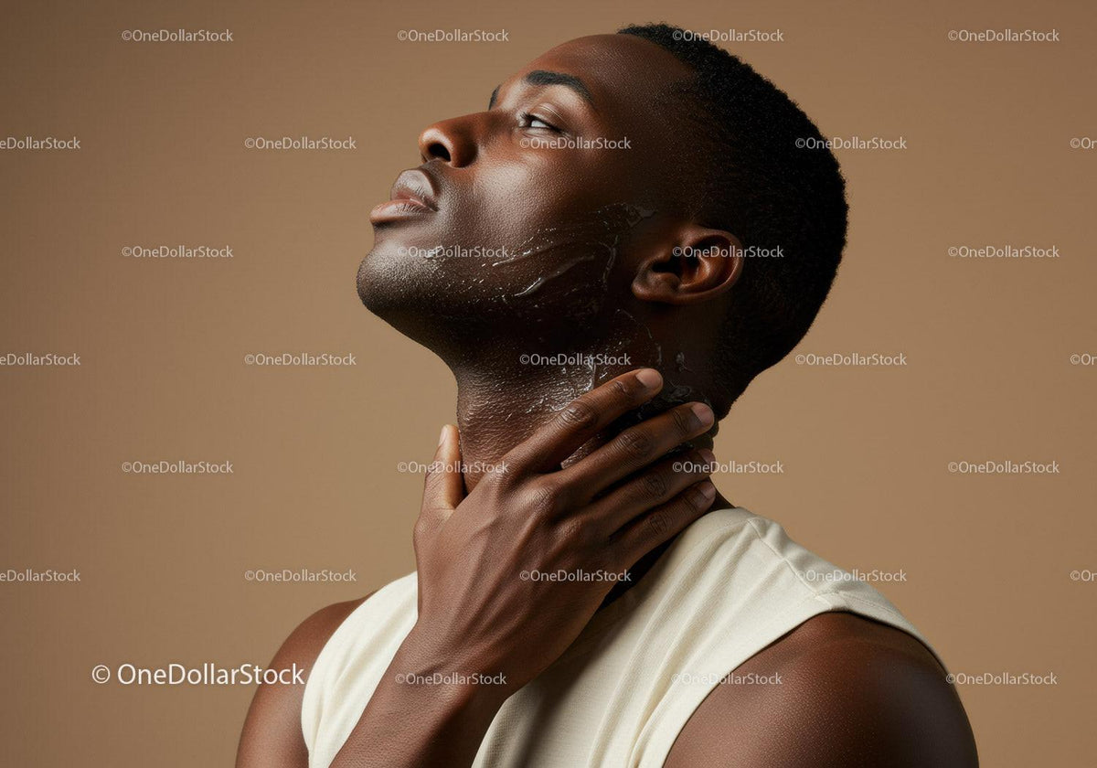Elegant African American Woman with Short Natural Hair and Glowing Skin
