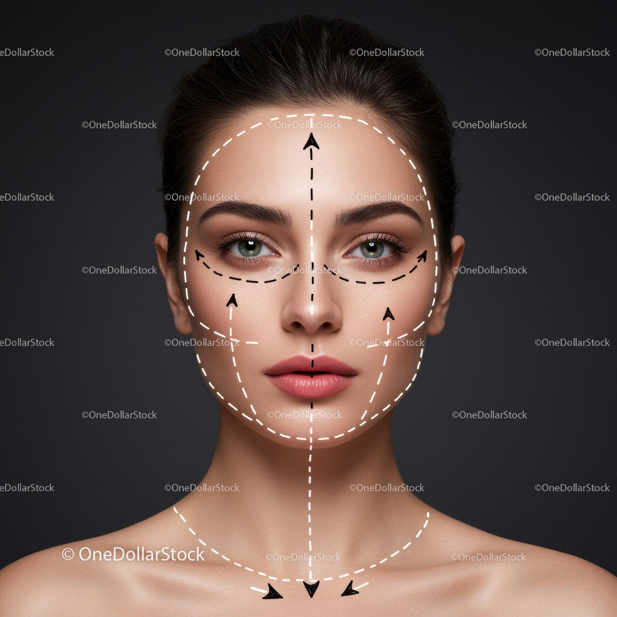 Facial Skincare Treatment Concept with Woman's Perfect Skin