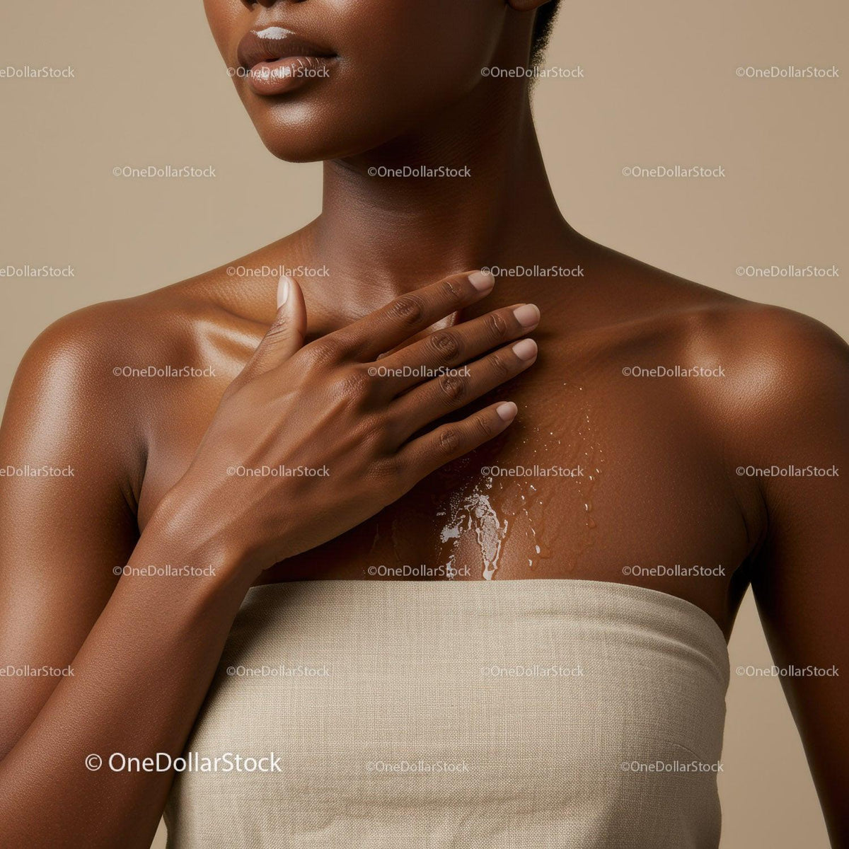 Close-up of a Beautiful African Woman with Glowing Skin and Elegant Pose