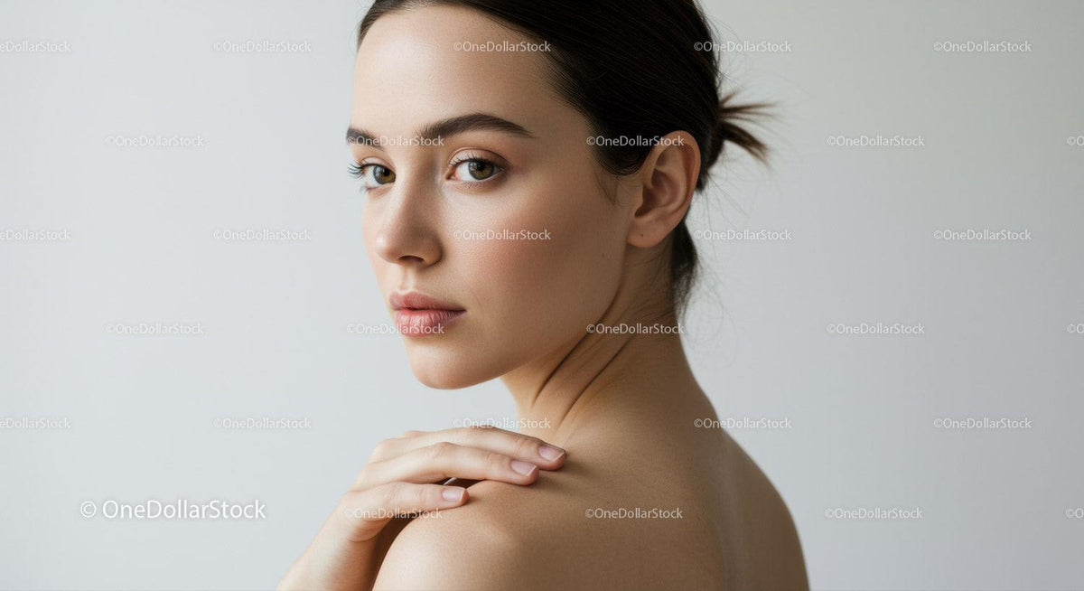 Elegant Portrait of a Young Woman with Flawless Skin and Confident Expression