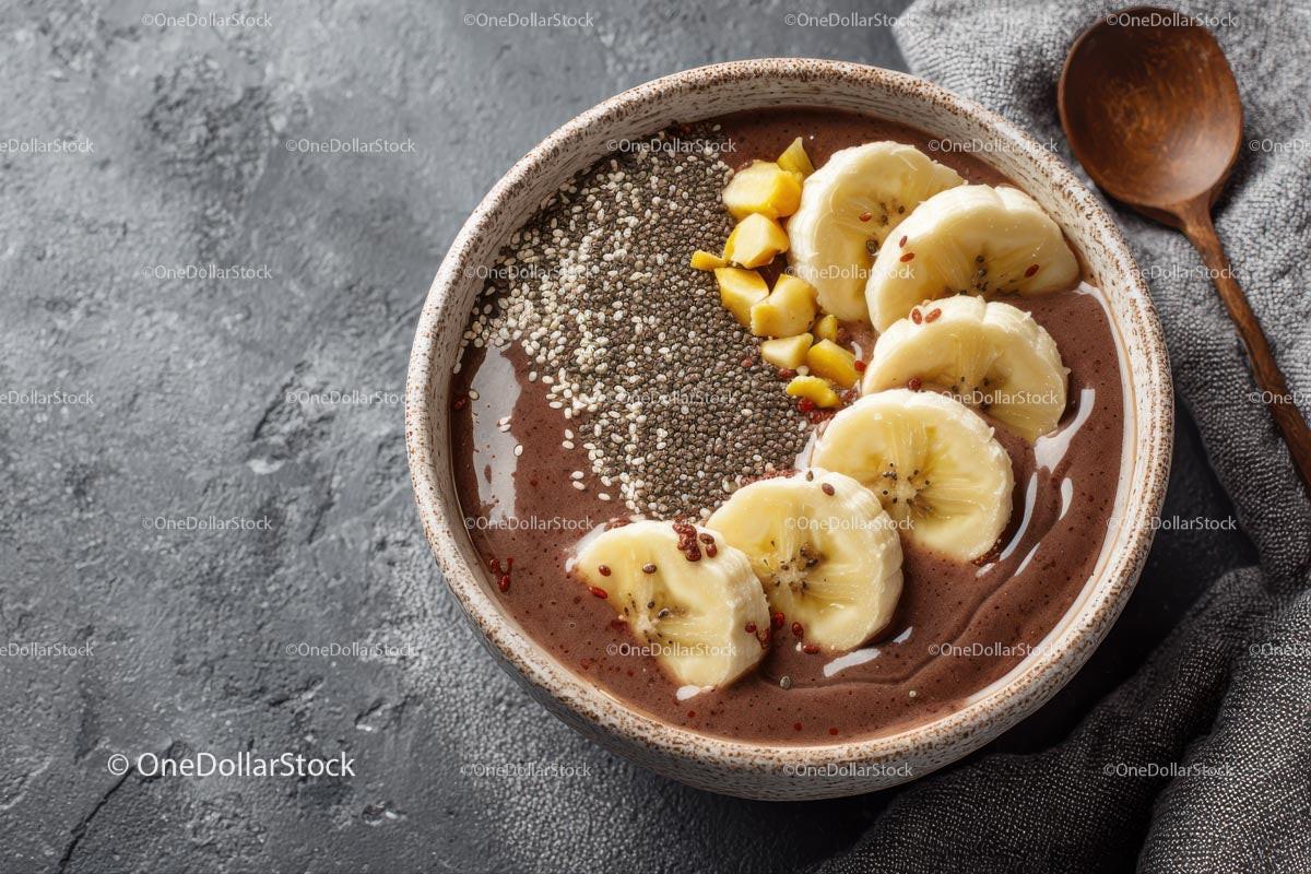 Delicious Acai Bowl with Fresh Fruits and Chia Seeds Stock Photo Bundle preview 24