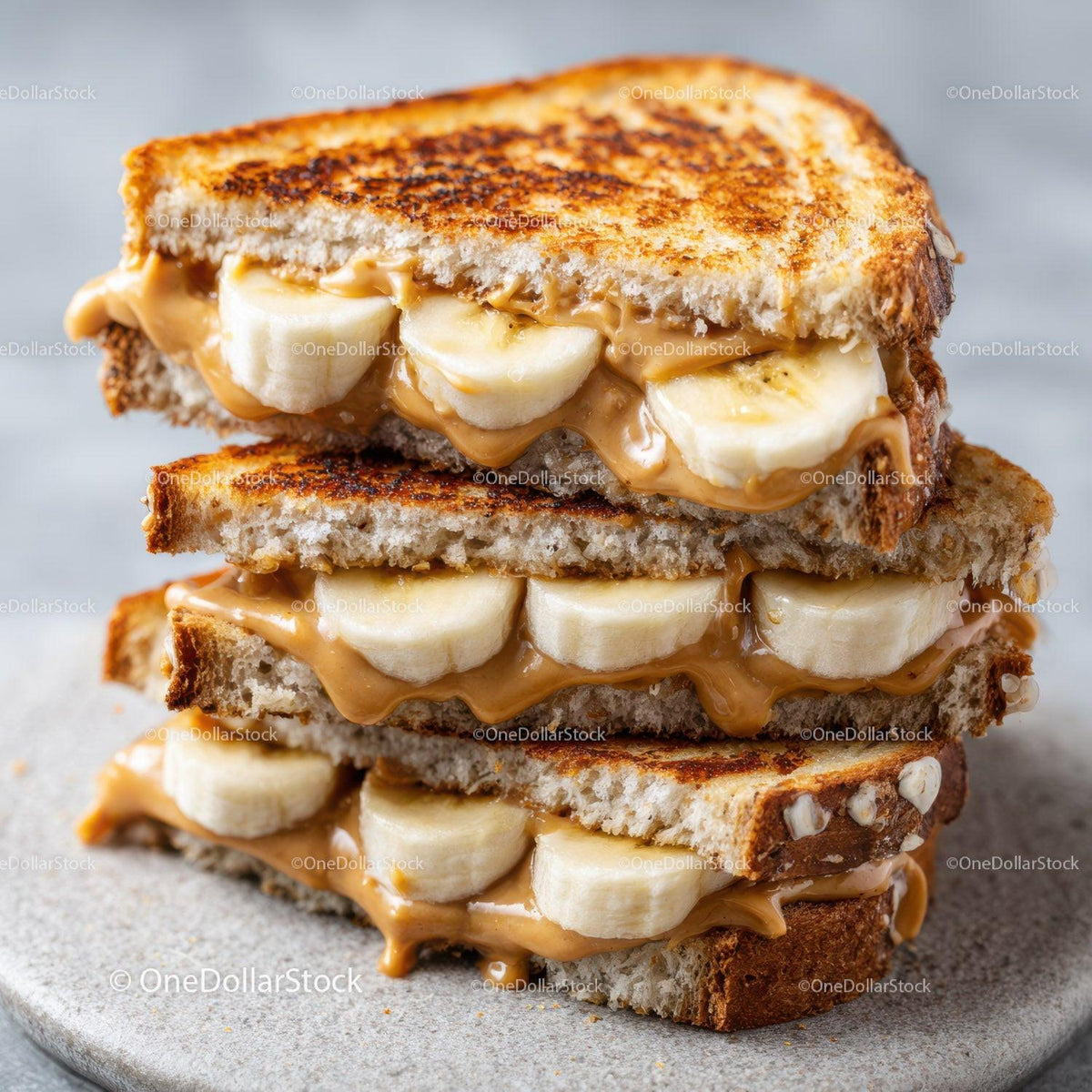 Banana Caramel Toast Sandwich for Delicious Breakfast or Snack Stock Photo Bundle creative preview 22