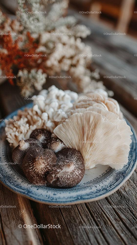 Sautéed Mushrooms with Garlic and Herbs Plate for Gourmet Cuisine Stock Photo Bundle preview 22