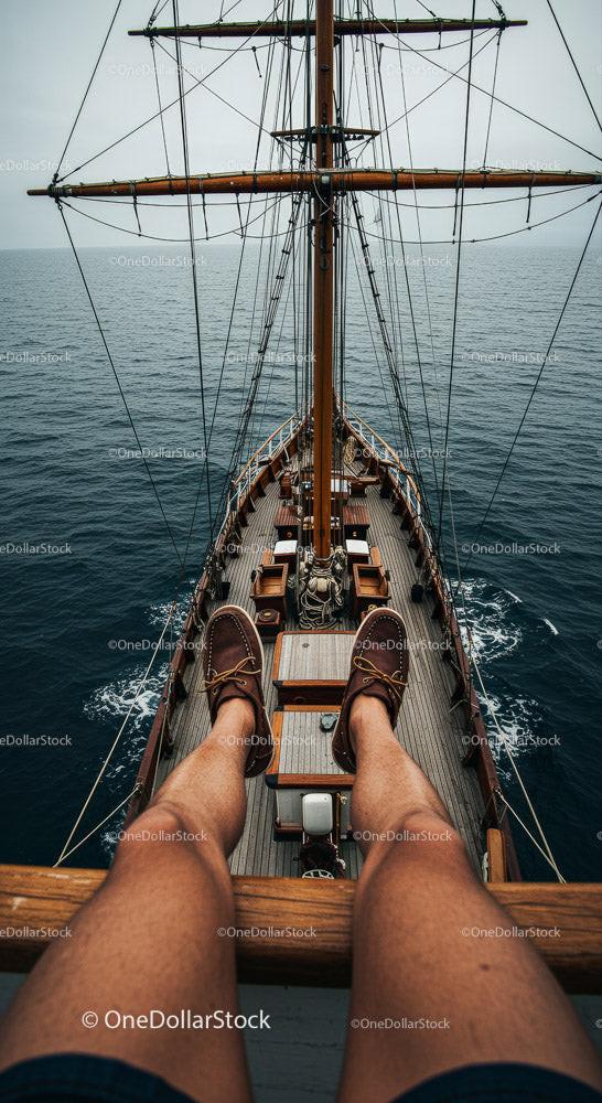 Relaxing on a Tall Ship with Stunning Ocean Views Stock Photo Bundle preview 23