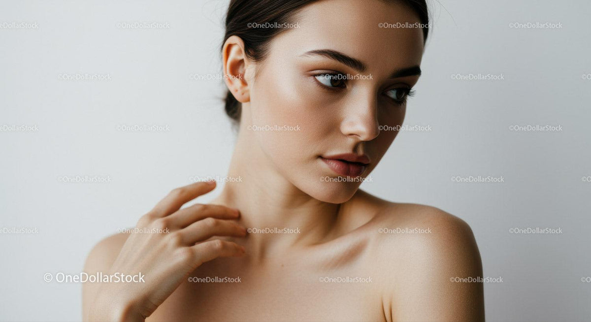 Elegant Portrait of a Young Woman with Clear Skin and Natural Beauty