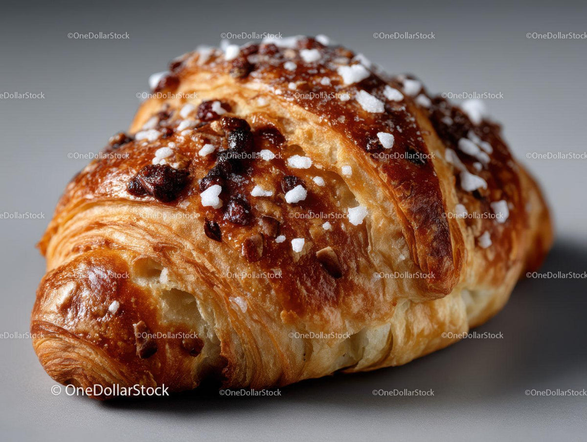 Chocolate Topped Croissant with Sugar Sprinkles